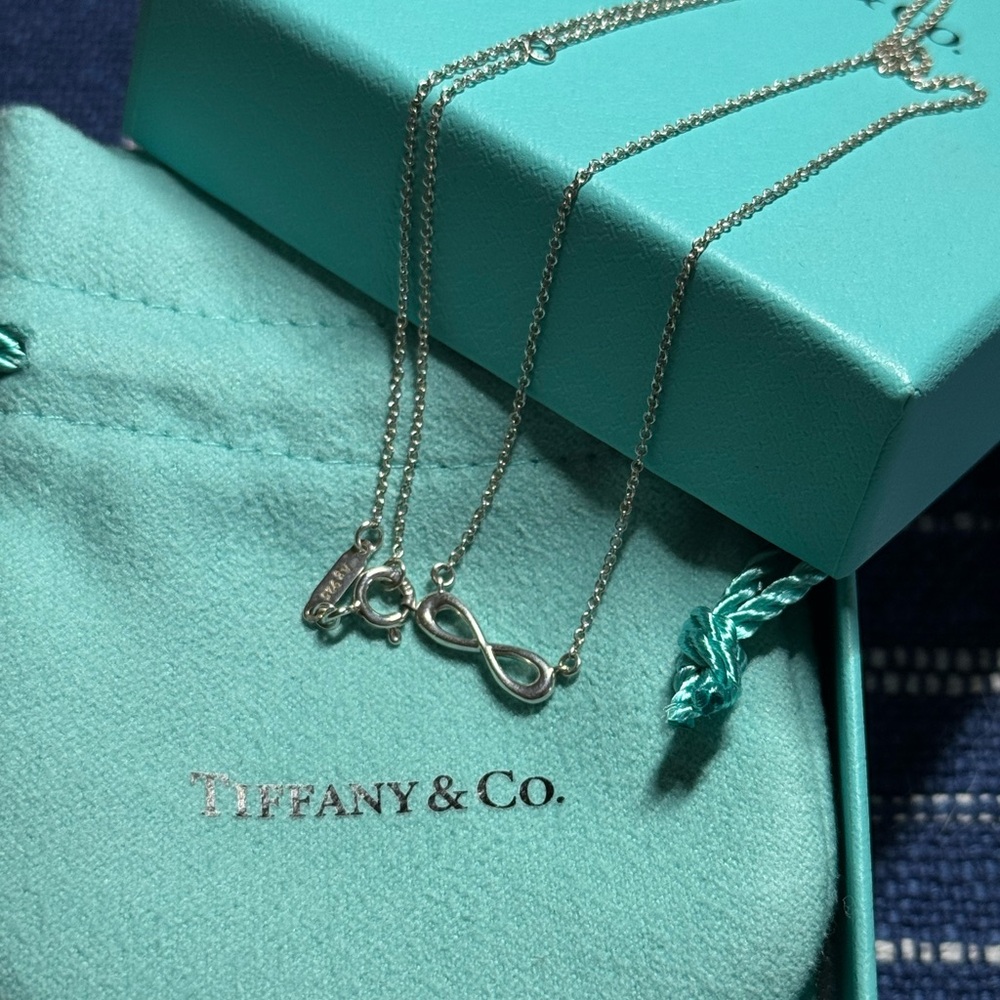 Tiffany & Co. Sterling Silver Infinity Necklace with Signature Blue Pouch - Picture 3 of 7